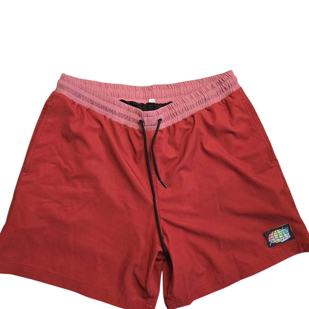 Stussy Red and Pink Men's Swim Shorts